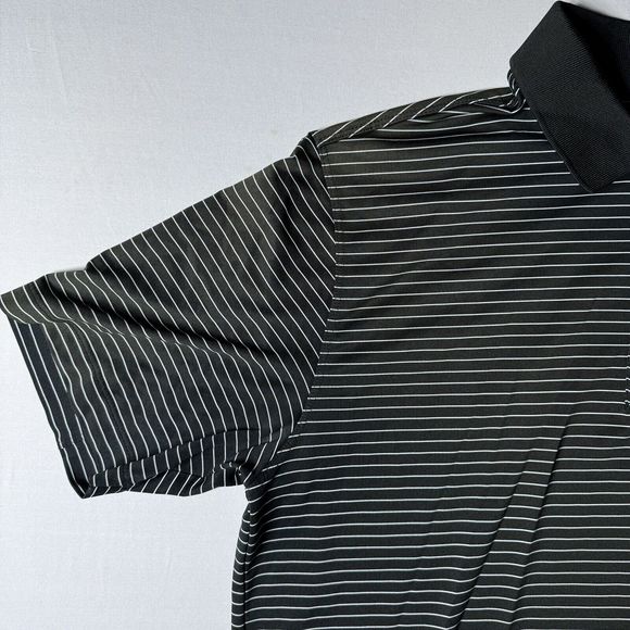 Nike Golf Tour Performance Men's M Dri Fit Short Sleeve Polo Shirt Black Striped - Picture 5 of 11